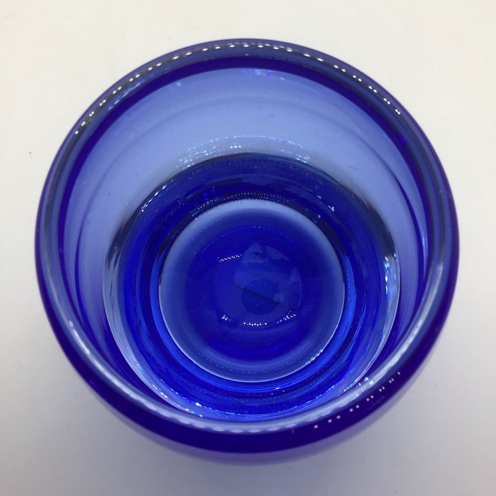 Crate & Barrel Cobolt Blue Glass Votive Candle Holder DIVA Made in Poland - Picture 2 of 7